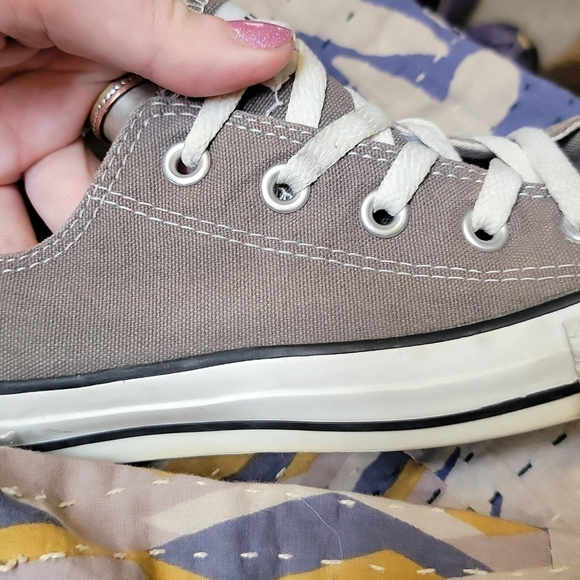 Converse Low Top Chuck Taylor All Star Gray Canvas Sneakers Shoes Unisex CTAS 6 - Picture 14 of 15